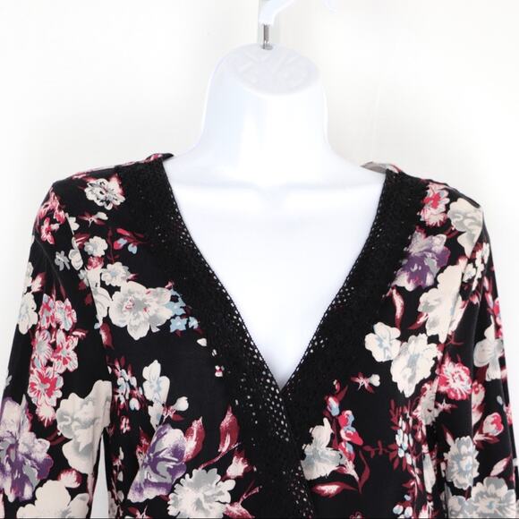 Band of Gypsies Long Sleeve Floral Rayon Romper S - Picture 5 of 8